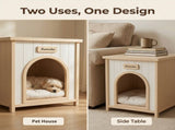 Modern Indoor Wooden Dog House with Removable Cushion Solid Cedar Pet House for Small Dogs & Cats, W3799P382209