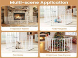 6-Panel Expandable Safety Gate , 270&deg Rotatable Baby/Pet Barrier for Fireplace Stairway 24905084