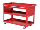 3-Tier Rolling Tool Cart, Metal Heavy Duty Utility Cart on Wheels with Pegboard & Drawer & 4 Hooks, 30369221