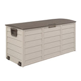 ZNTS 75gal 260L Outdoor Garden Plastic Storage Deck Box Chest Tools Cushions Toys Lockable Seat 98777319