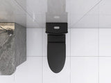 Matte Black Elongated One Piece Toilet Dual Flush 1.1/1.6 GPF Water Saving Map 1000g,Matte Black W2826P192009