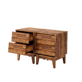 2 Set Nightstands Features Vintage-style and Bevel Design, Made of MDF, Mid Century Modern W578P192477
