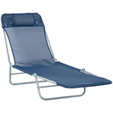 ZNTS Folding Chaise Lounge Pool Chair, Patio Sun Tanning Chair, Outdoor Lounge Chair with 6-Position W2225141506