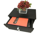 40 x 30 x 60cm Round Handle Night Stand with Two Drawer Black 60016126