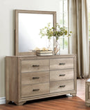 1pc Natural Finish 6-Drawers Dresser w Black Hardware Bedroom Furniture Rustic Contemporary Design B011P145832