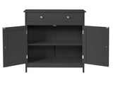 Black particleboard with melamine veneer, 60*30*80cm, double doors, single drawer, bathroom vanity 30274600