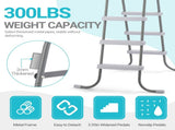 4-Step Pool Ladder for Above Ground Pools, 52 Inch Swimming Pool Step Ladder, Sturdy Iron Frame with 39615608