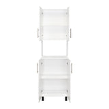 Linden 76,8" Tall Two Double Door Cabinet Kitchen Pantry with Hutch and Five Shelves, Microwave B070P264145