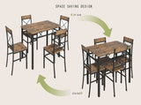 Dining Table Set for 4, Wood Kitchen Table with Chairs Dinning Table Set for Kitchen & Dining Room, 53776842