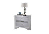 Traditional 2 Drawer Nightstand made with Wood in White 808857902306
