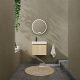 24 Inch Bathroom Vanity with Ceramic Basin, Wall Mounted Floating Vanity Sink Combo, Wooden Storage W1972P190341