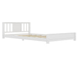 Twin Size Platform Bed Frame Headboard, Solid Wood Low Profile Platform Bed Frame, Floor Bed W1580P438797