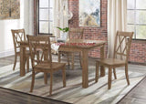 ZNTS Casual Brown Finish Side Chairs Set of 2 Pine Veneer Transitional Double-X Back Design Dining Room B01143556