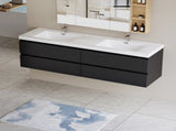 72" Floating Bathroom Vanity with Sink, Modern Wall-Mounted Bathroom Storage Vanity Cabinet with 2 W1573P152693