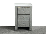 Mirrored Glass Bedside Table with Three Drawers Size S 50732278