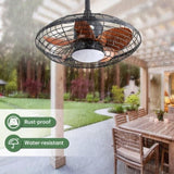20 Inch Downrod Mount Ceiling Fan LED 18W 3CCT 5 ABS Blades DC Motor with Hanging and Hook for W934P230673