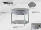 Yukino Gray High Gloss & Chrome Finish End Table B2726P265753