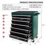 ZNTS 7-Drawer Rolling Cart, Rolling Box on Wheels, Lockable Home Repair Storage Organizer, W1239132622