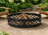 32in Fire Ring, Diamond Lattice Pattern, Round, Iron 73655264