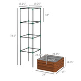 Brown galvanized planter box with rattan holder 24 "x 24" x 11.75" 90347959