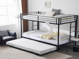 Twin Over Twin Bunk Bed with Trundle, Triple Bunk Beds for Kids Teens Adults, 27101781