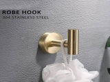 4-Pieces Brushed Nickel Gold Bathroom Accessories Set, Stainless Steel Bathroom Hardware Set, Bath W1932P156242