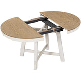 Farmhouse Round Extendable Dining Table with 16" Leaf Wood Kitchen Table 38877498