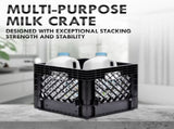 (2 pack) 16QT Heavy-Duty Plastic Milk Crate Black with Built-in Handles(Shipment from Walmart) 26920746