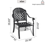Cast Aluminum Patio Dining Chair 4PCS With Black Frame and Cushions In Random Colors W1710P166054