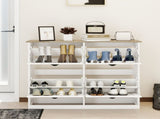 Shoe Storage Cabinet with 4 Flip Drawers, Freestanding Cabinet Organizer with Adjustable Shelf, W282P510222