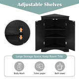 ZNTS Black Triangle Bathroom Storage Cabinet with Adjustable Shelves, Freestanding Floor Cabinet for Home WF291467AAB