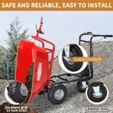 ZNTS RedRock Wheelbarrow Utility Cart Electric Powered Cart 48V28Ah 500W Capacity 500lbs Material ET295651RED