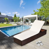 Outdoor Leisure Rattan Furniture Pool Bed / Chaise -Brown 23911533