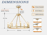 23.62 INCH Wagon Wheel Chandelier Modern Small Round Chandelier for Living Room Kitchen Island Foyer W5008P543811
