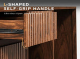53.2"Fluted Buffet Wine Cabinet with Mini Fridge Nook, Charging 40205008