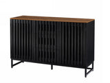 3 Drawer and 4 Shelves Dresser with Slatted Grille Striped Drawer and doors, Modern Style Dresser, W578P193314
