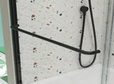 Bypass shower door, sliding door, with 1/4" tempered glass and Matted black finish 56-60"x70" W2122131032