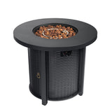 ZNTS 30inch Propane Round Fire Table 40000BTU Propane Fire Pit Table W853130169