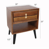 ZNTS 19.5x15.5x21.5" Asther Bedside Table W2078P174927