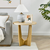 25" Round End Table, Wooden Side Table, Night Stand for Bedroom, Living Room ,Reception Room W1801P195684