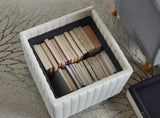 18 Inch Wide Contemporary Square CubeStorage Ottoman Bench, Storage Bench with coffee tray,coffee W2082130356