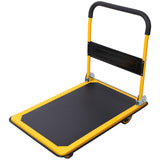 Foldable Platform Truck Push Dolly 660 lb. Weight Capacity Black and Yellow W465P171070