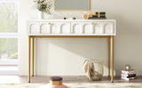 Modern metal leg double drawer dressing table, combining high-quality wood and metal, simple style, W2565P248233