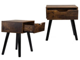 Set of 2 Mid Century Wood Side Table, End Table with 1 Storage Drawer, Nightstand for Bedroom Living W2181P144024