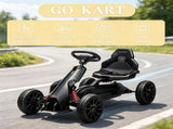 Black Kids Pedal Go Kart, Adjustable Seat, Durable Swing Axle, Safe Outdoor Ride-On Toy 03511045
