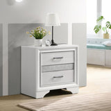 2 Drawers Nighstand with 1 Jewelry Tray, White B016P254598