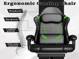 Ergonomic Gaming Chair, Video Game Chair with Pocket Spring Cushion and Footrest, Height Adjustable 05206892