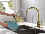 Single Handle High Arc Pull Out Kitchen Faucet,Single Level Stainless Steel Kitchen Sink Faucets 25914519