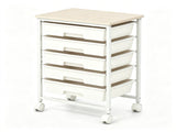5-Drawer Rolling Storage Cart, Multifunctional Mobile Organizer Cart with Lockable Universal Wheels, 82086711