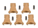 5 Pack V23SYL Dirt Teeth V Style Bucket Tooth with V23PN Flex Pins Yellow Fit for Backhoe Loader 60942739